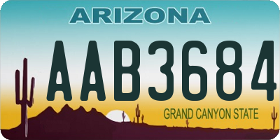 AZ license plate AAB3684