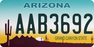 AZ license plate AAB3692