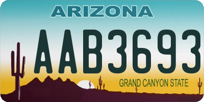 AZ license plate AAB3693