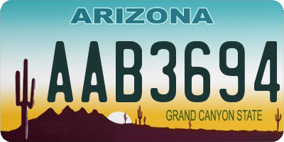 AZ license plate AAB3694