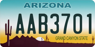 AZ license plate AAB3701