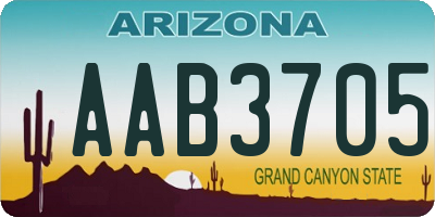 AZ license plate AAB3705