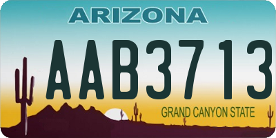 AZ license plate AAB3713