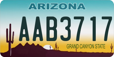AZ license plate AAB3717