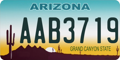 AZ license plate AAB3719