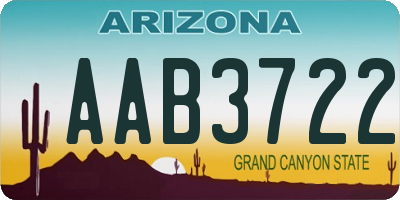 AZ license plate AAB3722
