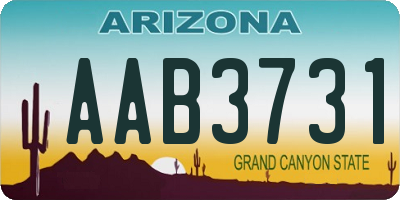 AZ license plate AAB3731