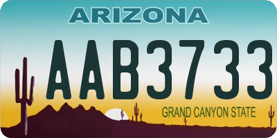 AZ license plate AAB3733