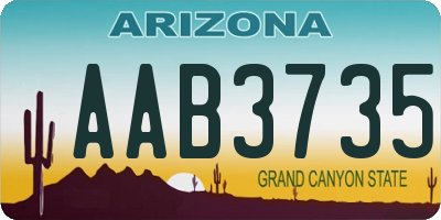 AZ license plate AAB3735