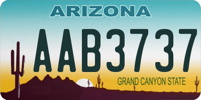 AZ license plate AAB3737