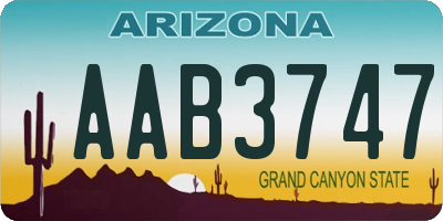 AZ license plate AAB3747