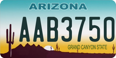 AZ license plate AAB3750