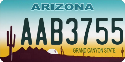 AZ license plate AAB3755