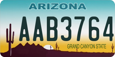 AZ license plate AAB3764