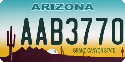 AZ license plate AAB3770