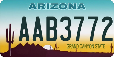 AZ license plate AAB3772