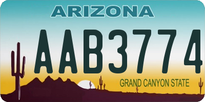 AZ license plate AAB3774