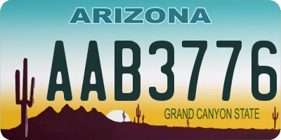 AZ license plate AAB3776