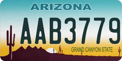 AZ license plate AAB3779