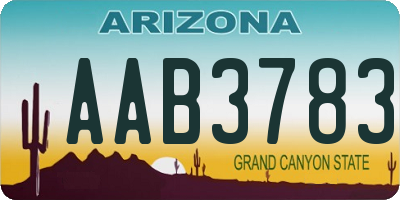 AZ license plate AAB3783