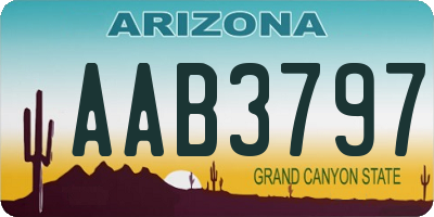 AZ license plate AAB3797