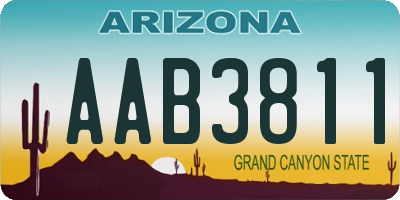 AZ license plate AAB3811