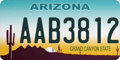 AZ license plate AAB3812