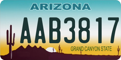 AZ license plate AAB3817