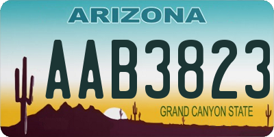 AZ license plate AAB3823