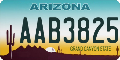 AZ license plate AAB3825