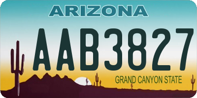 AZ license plate AAB3827