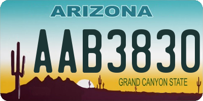 AZ license plate AAB3830