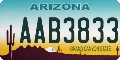 AZ license plate AAB3833