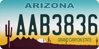 AZ license plate AAB3836