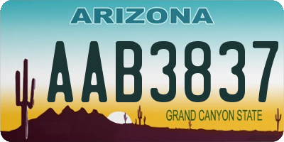 AZ license plate AAB3837
