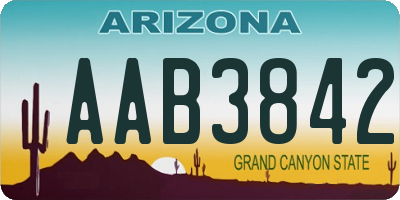 AZ license plate AAB3842