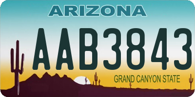 AZ license plate AAB3843