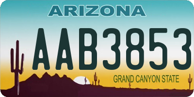 AZ license plate AAB3853