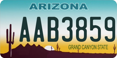 AZ license plate AAB3859