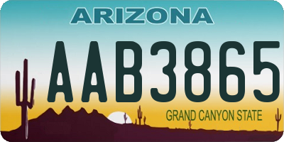 AZ license plate AAB3865