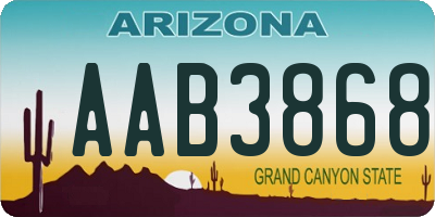 AZ license plate AAB3868