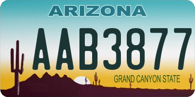 AZ license plate AAB3877