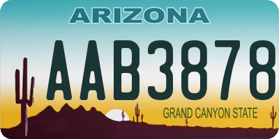 AZ license plate AAB3878