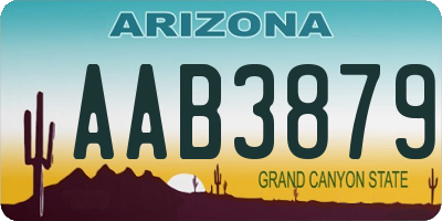 AZ license plate AAB3879