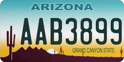 AZ license plate AAB3899