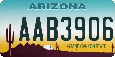 AZ license plate AAB3906