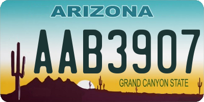 AZ license plate AAB3907