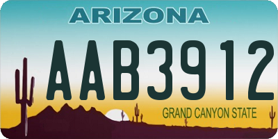 AZ license plate AAB3912
