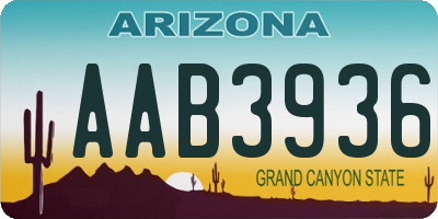 AZ license plate AAB3936