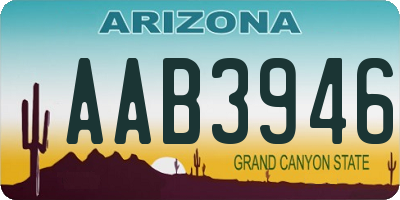 AZ license plate AAB3946